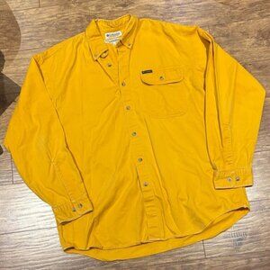 Columbia Mens Mustard Button-Down Shirt size L